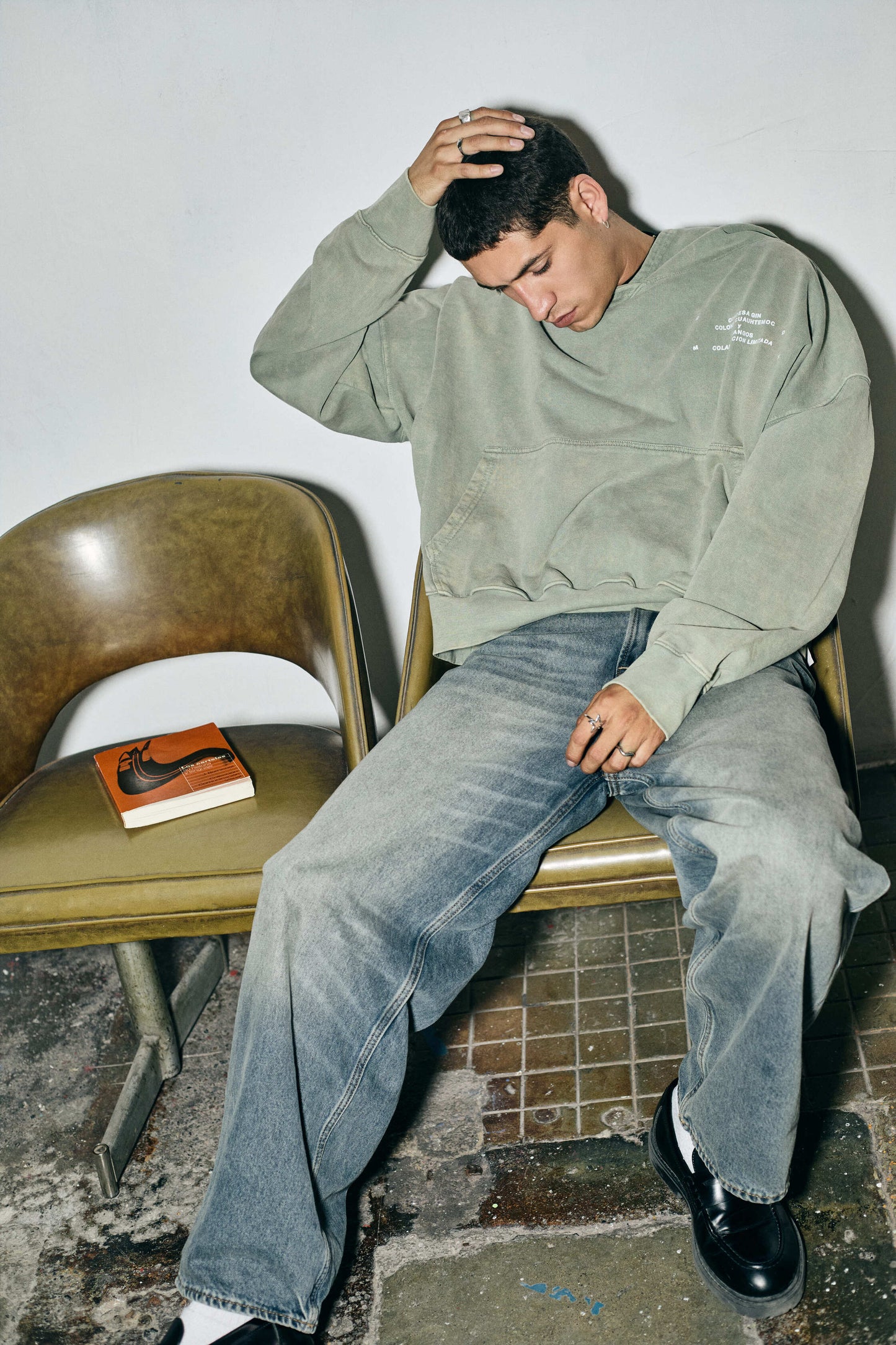 WASHED GREEN BOYFRIEND HOODIE