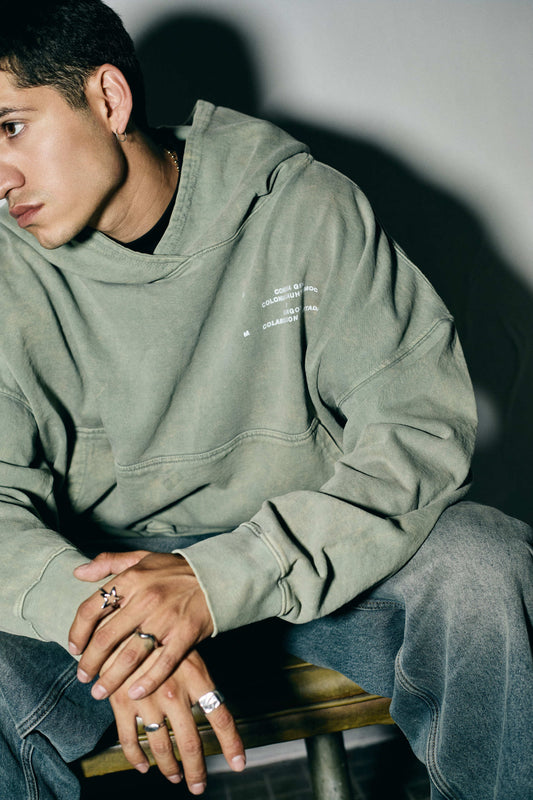 WASHED GREEN BOYFRIEND HOODIE