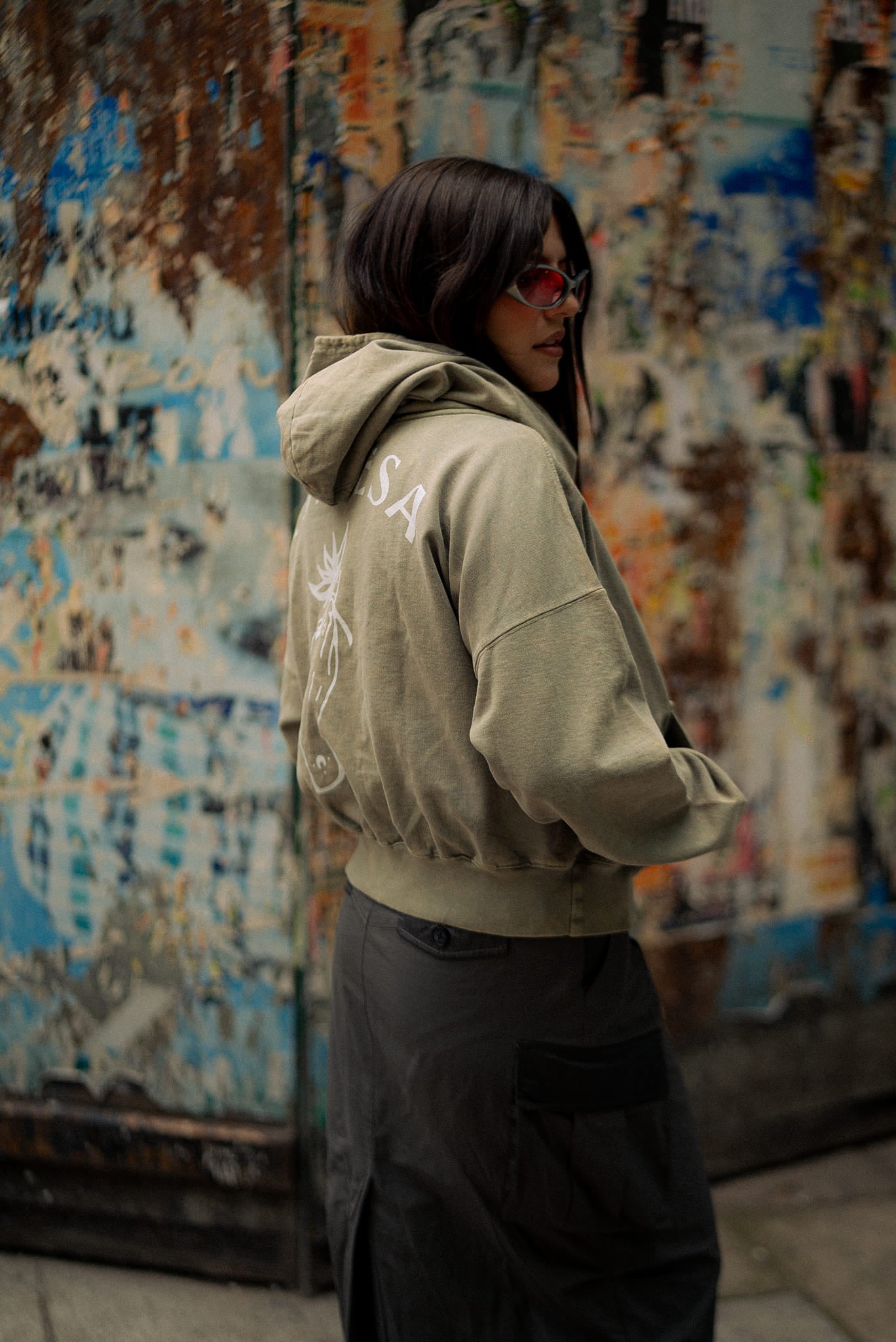 WASHED GREEN BOYFRIEND HOODIE