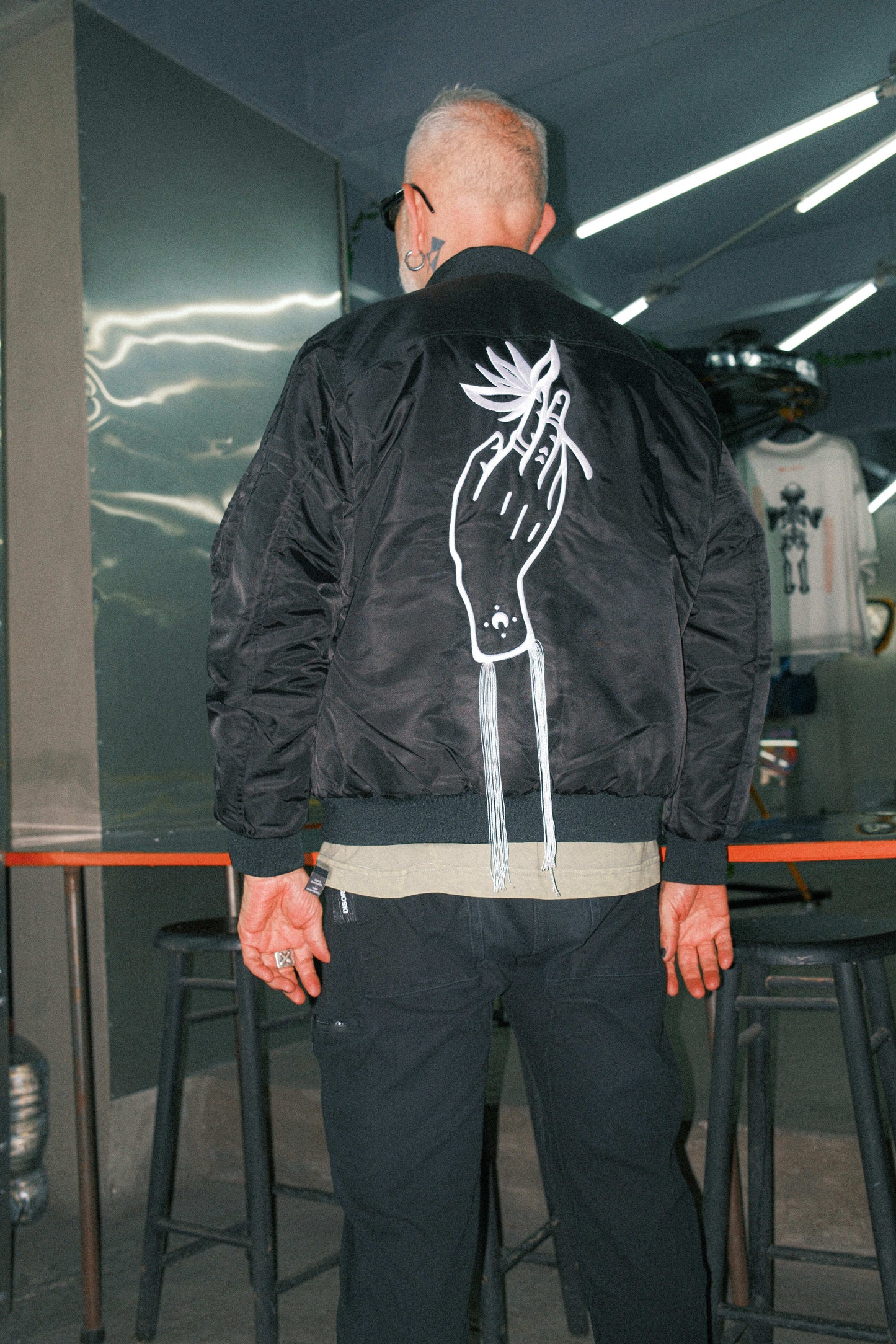MANO BLANCA BOMBER JACKET - CONDESA GIN x MIJANGOS x MACHINA