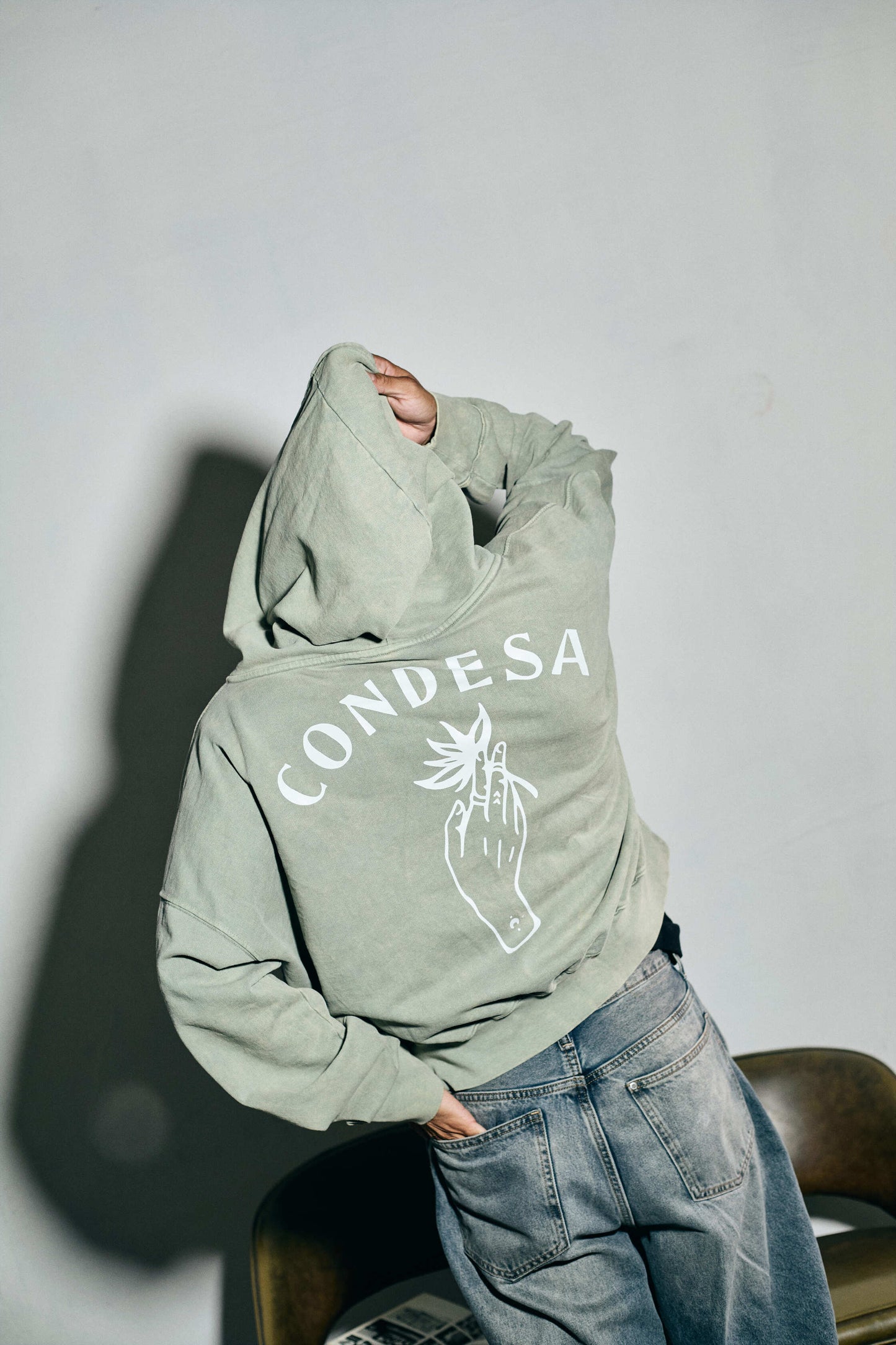 WASHED GREEN BOYFRIEND HOODIE